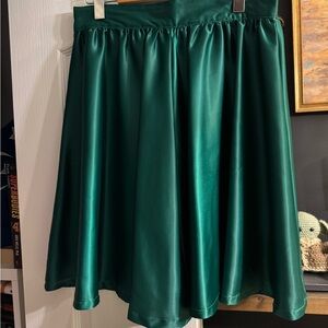 Elegant Green Satin Skirt